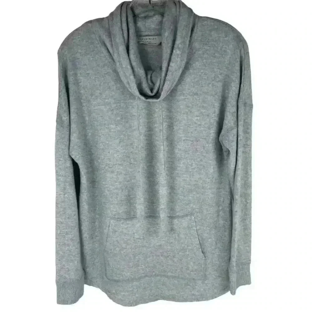 Boxercraft Women's Cowl Neck Pullover Sweatshirt blue Gray Size M Long Sleeve